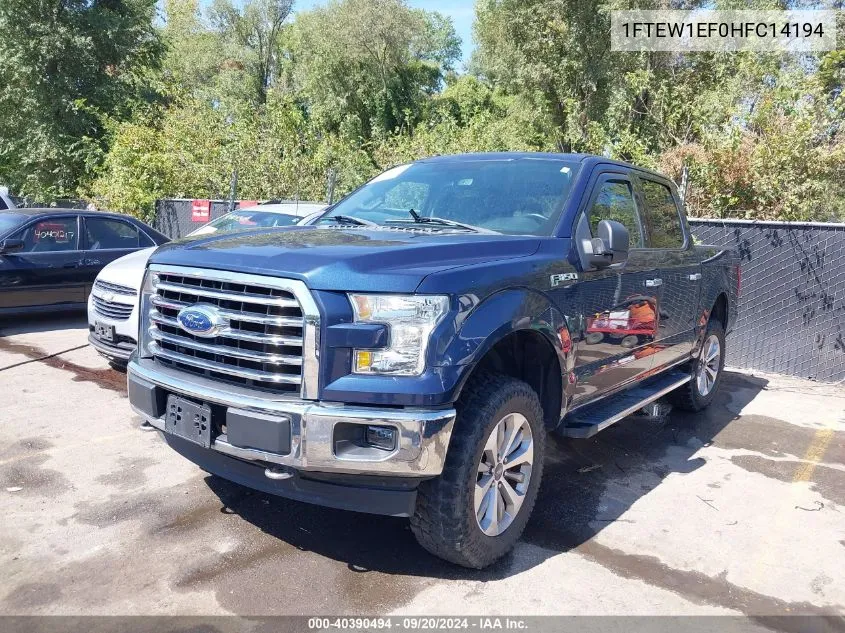 2017 Ford F-150 Xlt VIN: 1FTEW1EF0HFC14194 Lot: 40390494