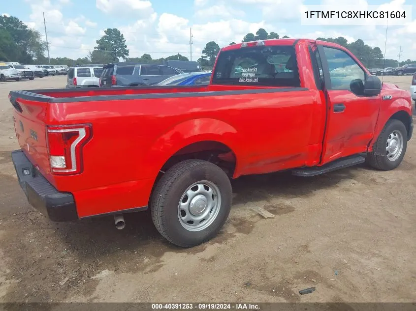 2017 Ford F-150 Xl VIN: 1FTMF1C8XHKC81604 Lot: 40391253