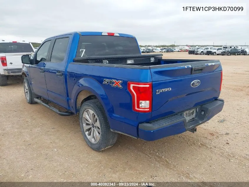 2017 Ford F-150 Supercrew VIN: 1FTEW1CP3HKD70099 Lot: 40392343