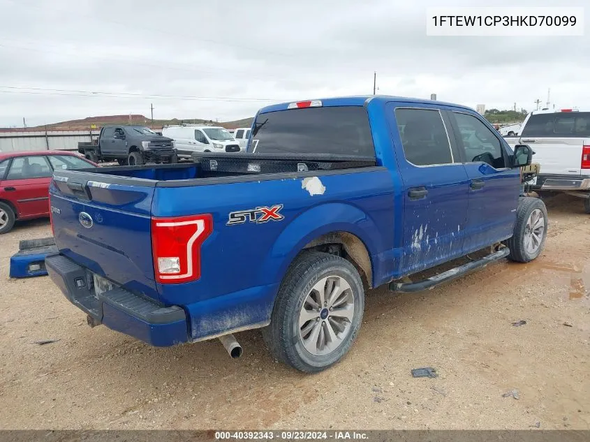 2017 Ford F-150 Supercrew VIN: 1FTEW1CP3HKD70099 Lot: 40392343