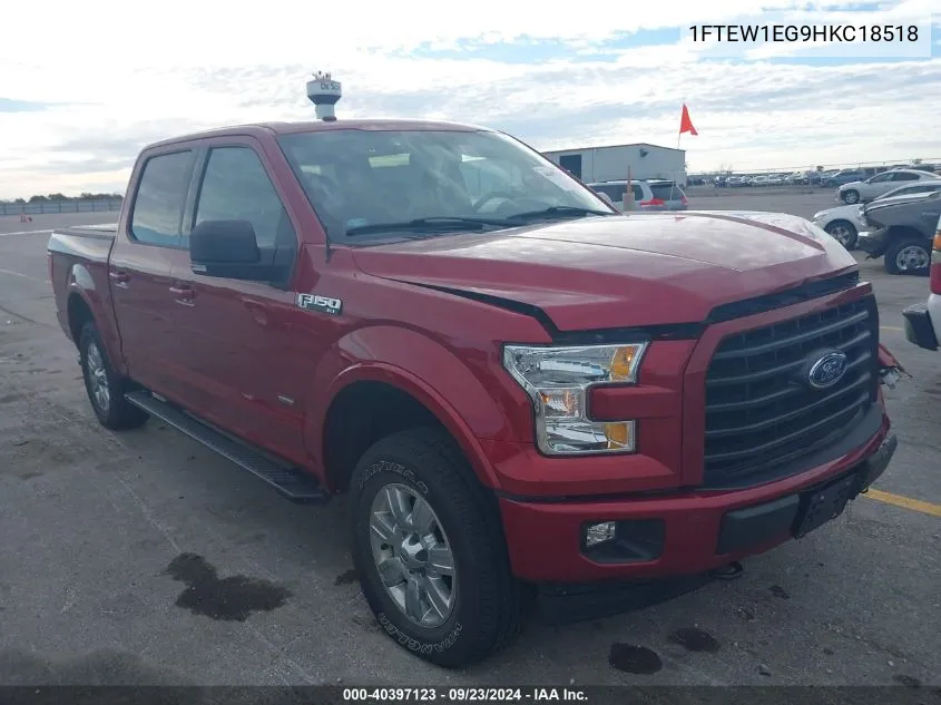 2017 Ford F-150 Supercrew VIN: 1FTEW1EG9HKC18518 Lot: 40397123