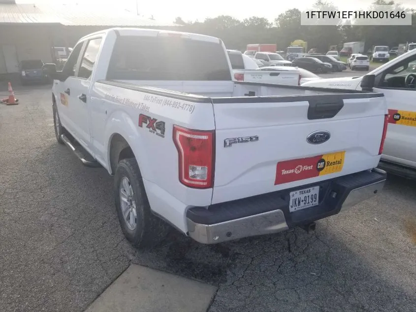 2017 Ford F-150 Xl VIN: 1FTFW1EF1HKD01646 Lot: 40397353