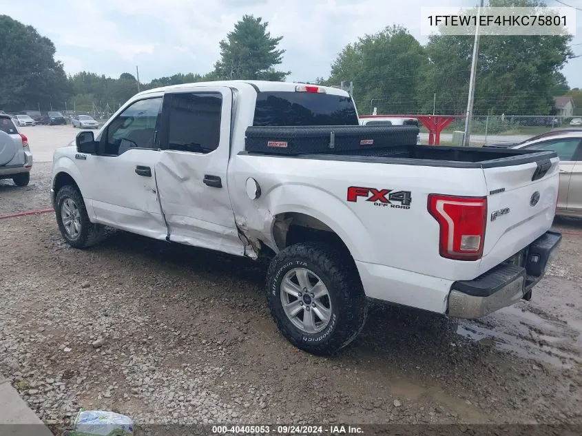 2017 Ford F-150 Xlt VIN: 1FTEW1EF4HKC75801 Lot: 40405053