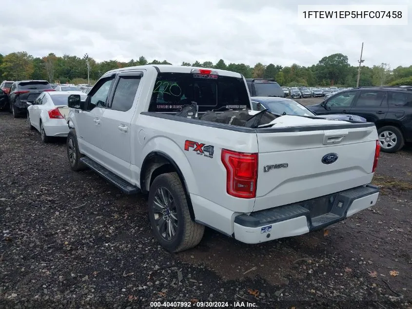 2017 Ford F150 Supercrew VIN: 1FTEW1EP5HFC07458 Lot: 40407992