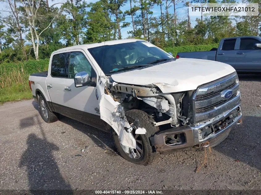 2017 Ford F-150 King Ranch VIN: 1FTEW1EGXHFA21012 Lot: 40415740