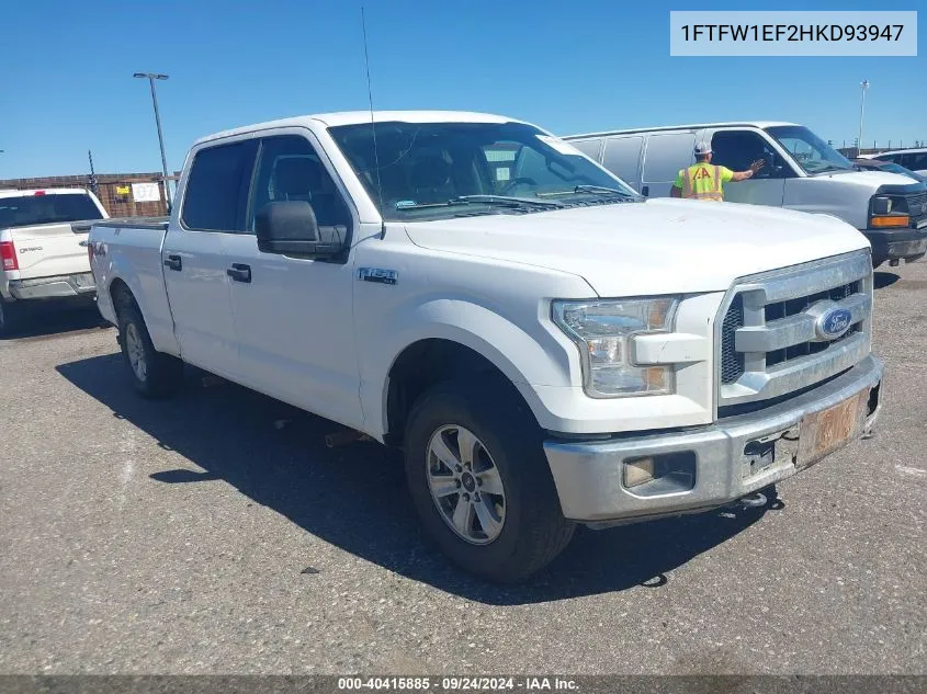 2017 Ford F-150 Xlt VIN: 1FTFW1EF2HKD93947 Lot: 40415885