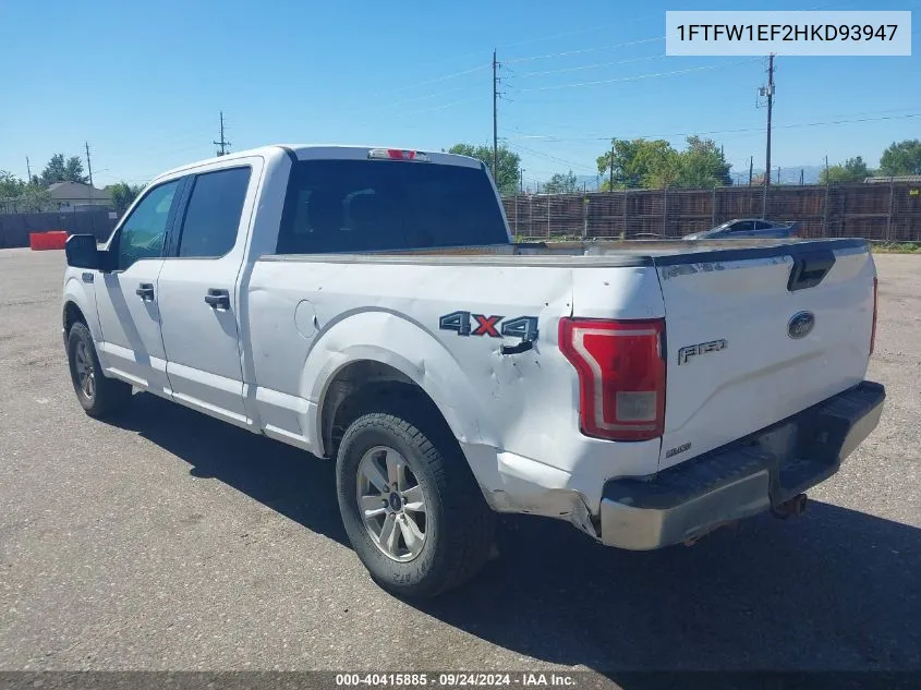 2017 Ford F-150 Xlt VIN: 1FTFW1EF2HKD93947 Lot: 40415885