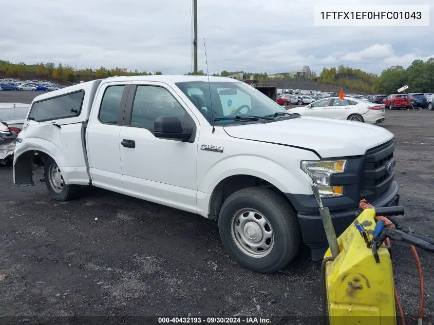 2017 Ford F-150 Xl VIN: 1FTFX1EF0HFC01043 Lot: 40432193