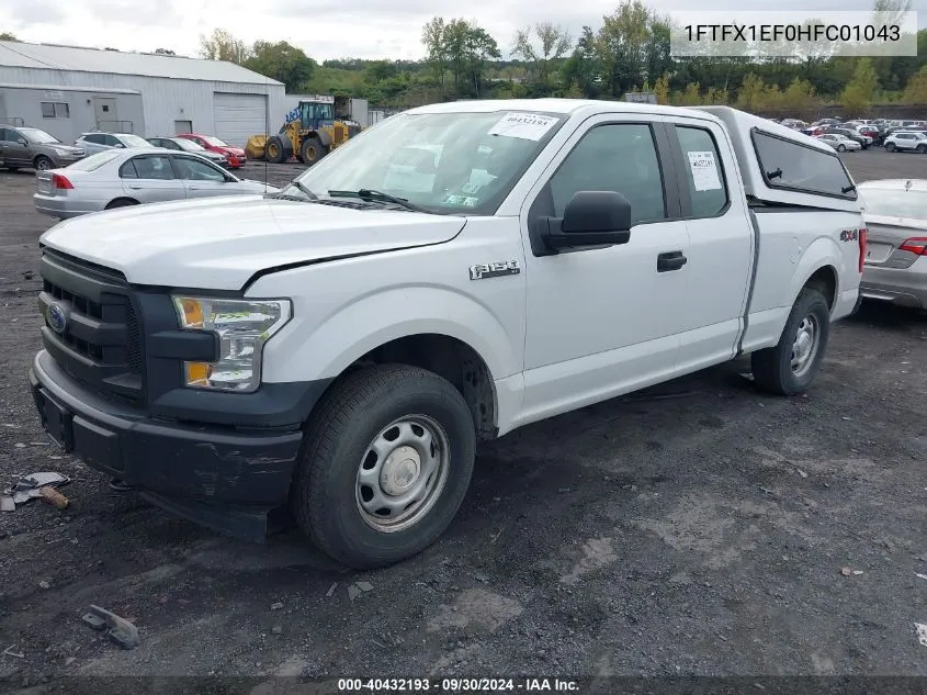 2017 Ford F-150 Xl VIN: 1FTFX1EF0HFC01043 Lot: 40432193