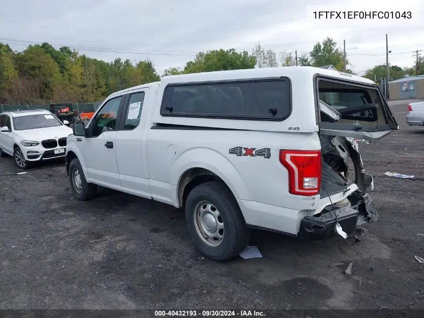 2017 Ford F-150 Xl VIN: 1FTFX1EF0HFC01043 Lot: 40432193