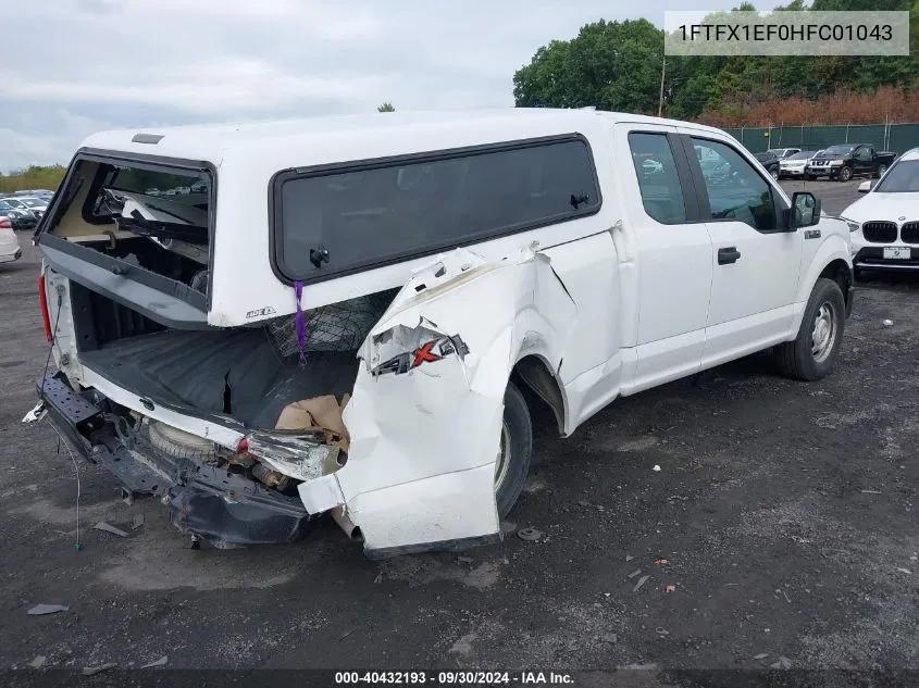 2017 Ford F-150 Xl VIN: 1FTFX1EF0HFC01043 Lot: 40432193