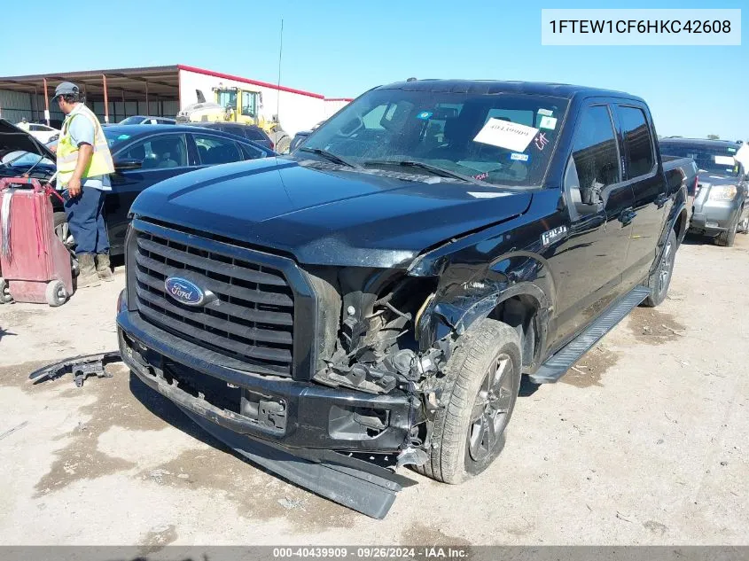 2017 Ford F150 Supercrew VIN: 1FTEW1CF6HKC42608 Lot: 40439909