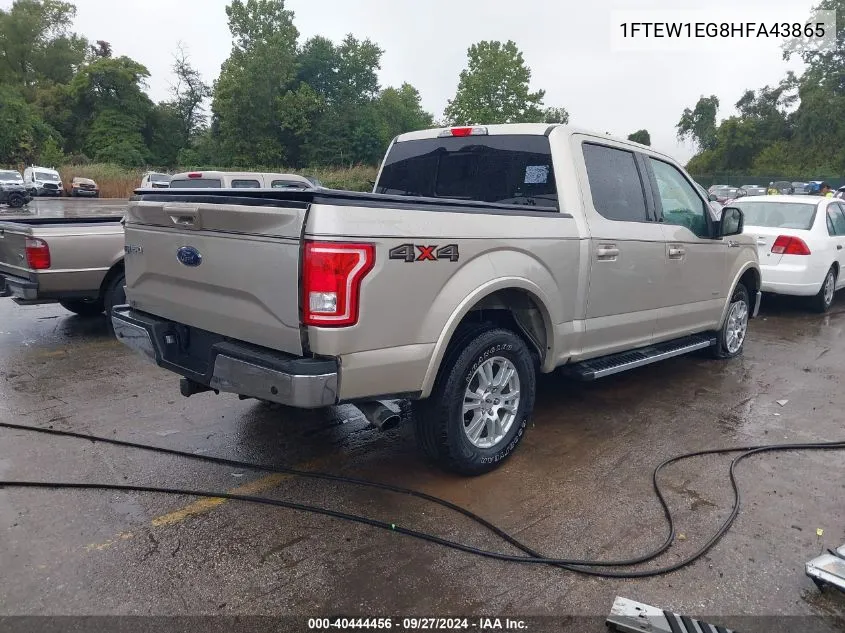 2017 Ford F-150 Lariat VIN: 1FTEW1EG8HFA43865 Lot: 40444456