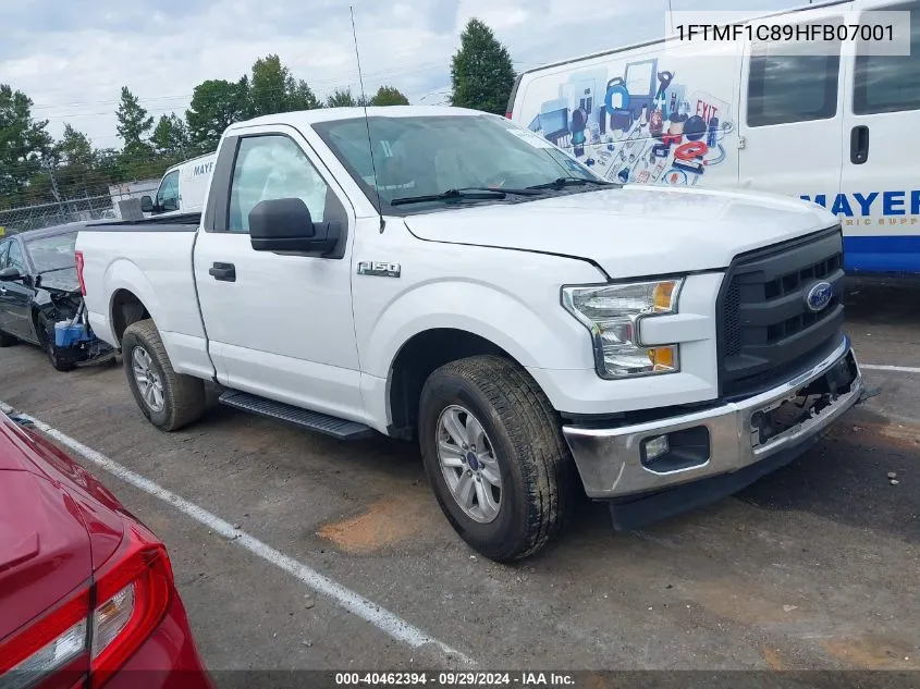 2017 Ford F150 VIN: 1FTMF1C89HFB07001 Lot: 40462394