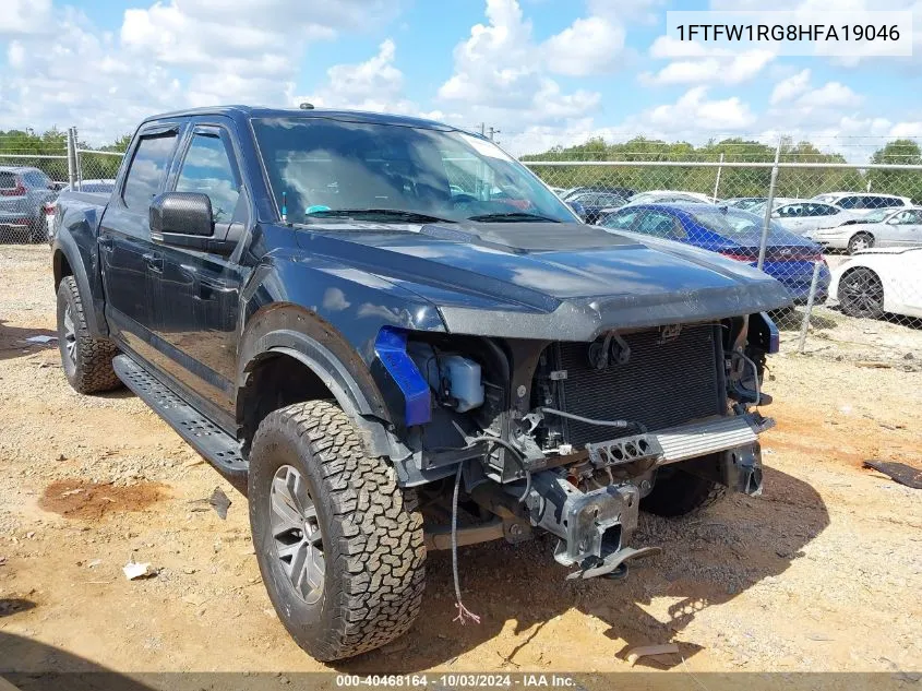 2017 Ford F-150 Raptor VIN: 1FTFW1RG8HFA19046 Lot: 40468164