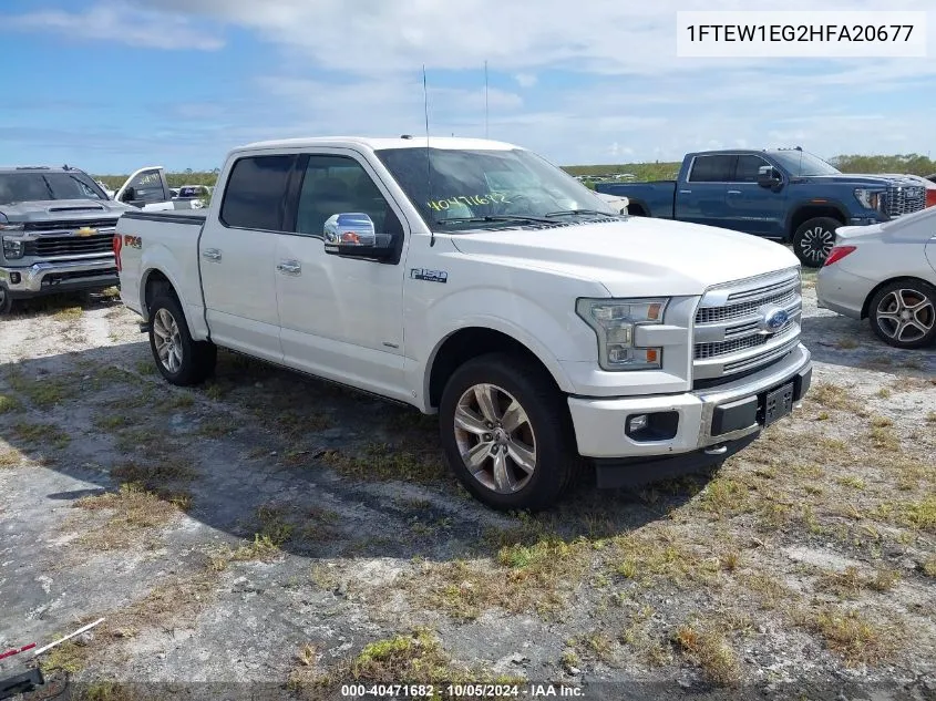 2017 Ford F150 Supercrew VIN: 1FTEW1EG2HFA20677 Lot: 40471682