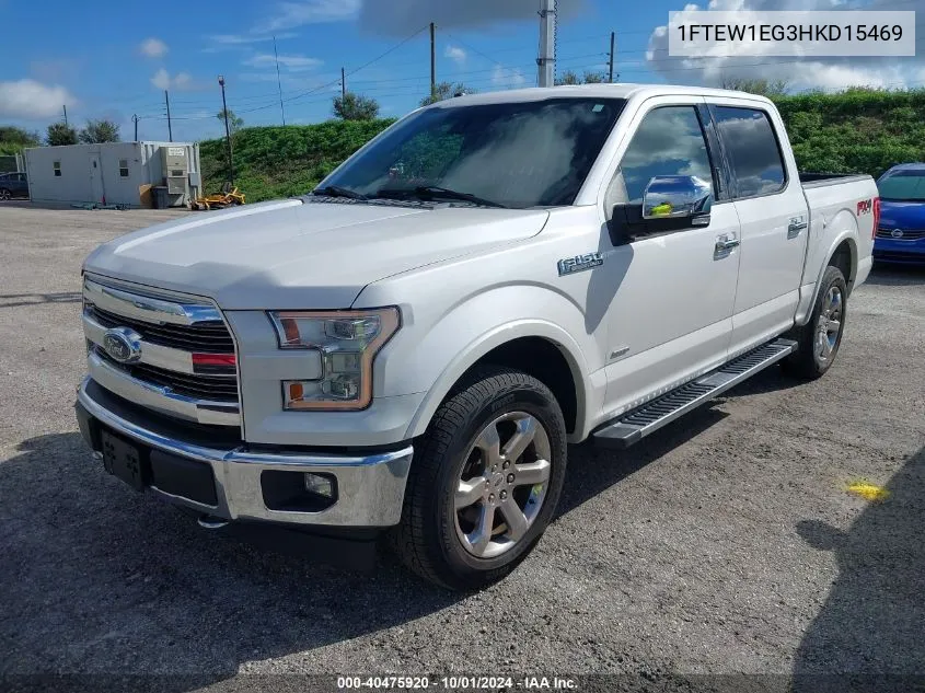 2017 Ford F150 Supercrew VIN: 1FTEW1EG3HKD15469 Lot: 40475920