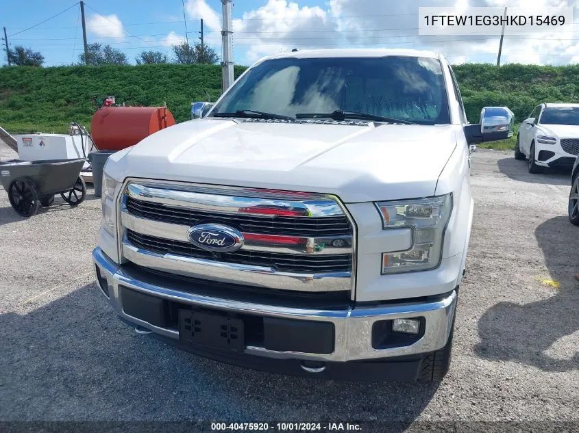 2017 Ford F150 Supercrew VIN: 1FTEW1EG3HKD15469 Lot: 40475920