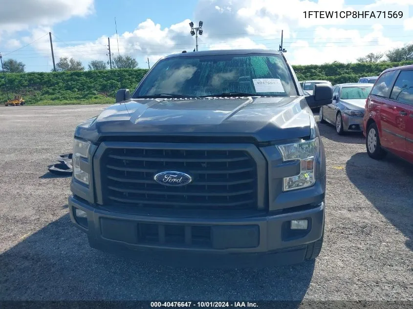 2017 Ford F150 Supercrew VIN: 1FTEW1CP8HFA71569 Lot: 40476647