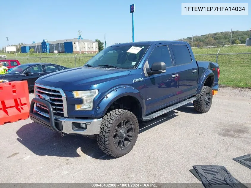 2017 Ford F150 Supercrew VIN: 1FTEW1EP7HFA14034 Lot: 40482908