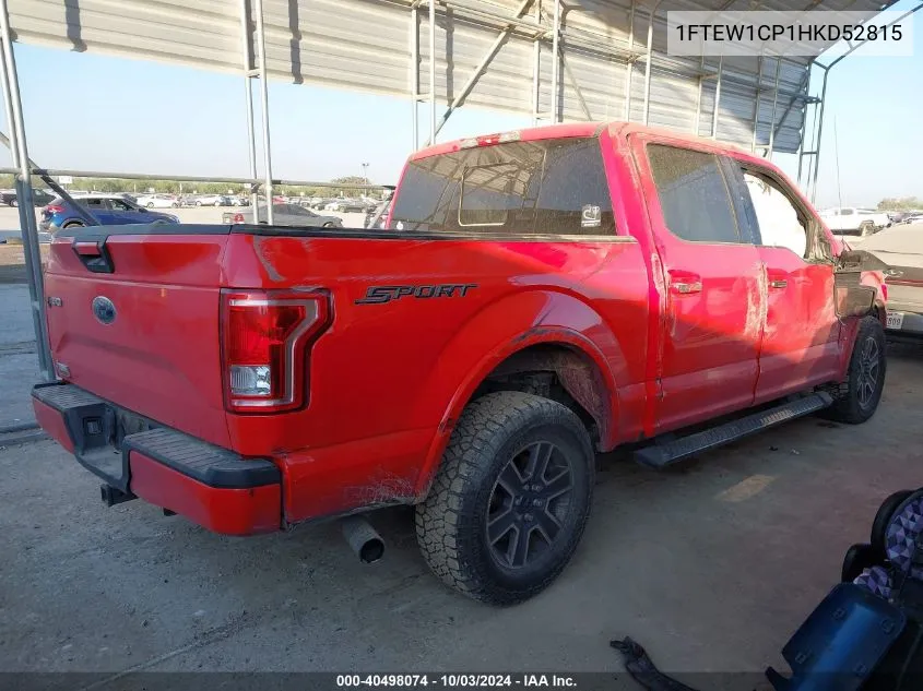 2017 Ford F-150 Xlt VIN: 1FTEW1CP1HKD52815 Lot: 40498074