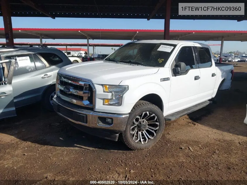 2017 Ford F-150 Xlt VIN: 1FTEW1CF7HKC09360 Lot: 40502520