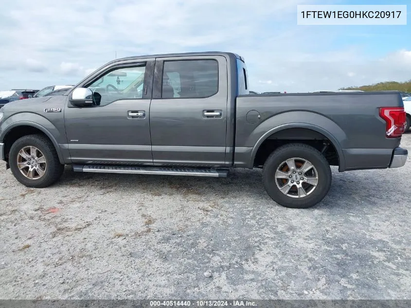 2017 Ford F-150 Lariat VIN: 1FTEW1EG0HKC20917 Lot: 40514440