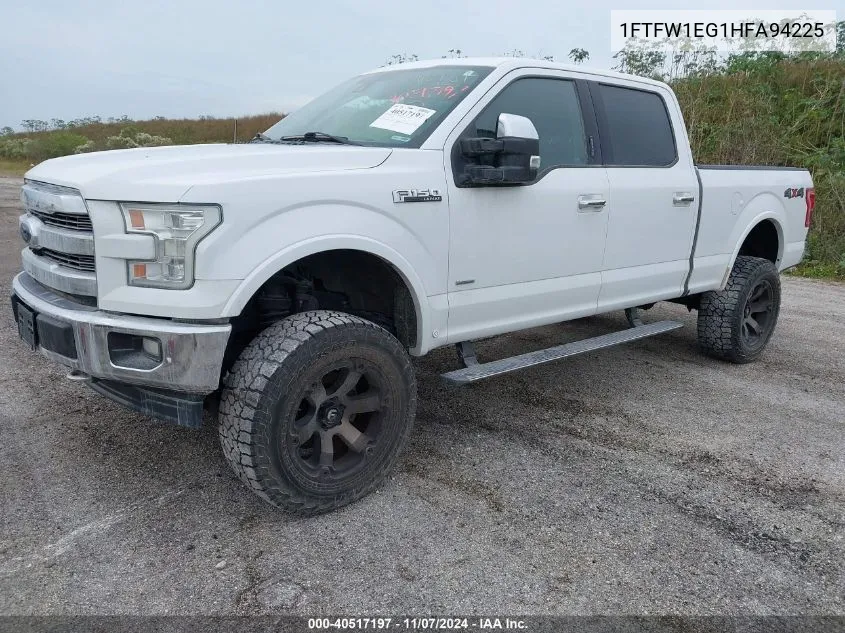 2017 Ford F150 Supercrew VIN: 1FTFW1EG1HFA94225 Lot: 40517197