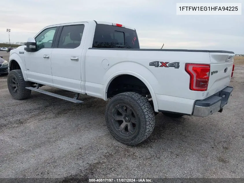 2017 Ford F150 Supercrew VIN: 1FTFW1EG1HFA94225 Lot: 40517197