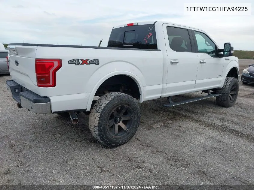 2017 Ford F150 Supercrew VIN: 1FTFW1EG1HFA94225 Lot: 40517197