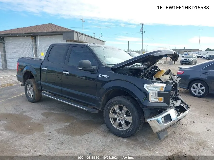 2017 Ford F150 Supercrew VIN: 1FTEW1EF1HKD15588 Lot: 40518880