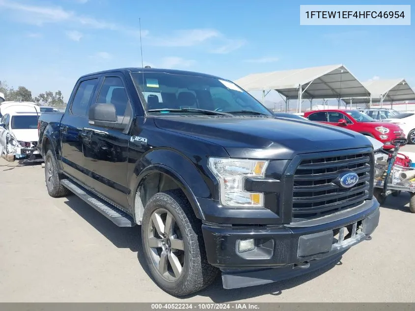 2017 Ford F150 Supercrew VIN: 1FTEW1EF4HFC46954 Lot: 40522234