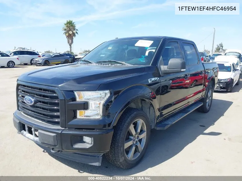 2017 Ford F150 Supercrew VIN: 1FTEW1EF4HFC46954 Lot: 40522234