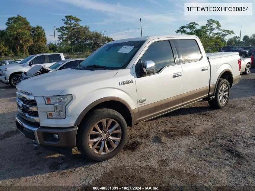 2017 Ford F-150 King Ranch VIN: 1FTEW1EGXHFC30864 Lot: 40531391