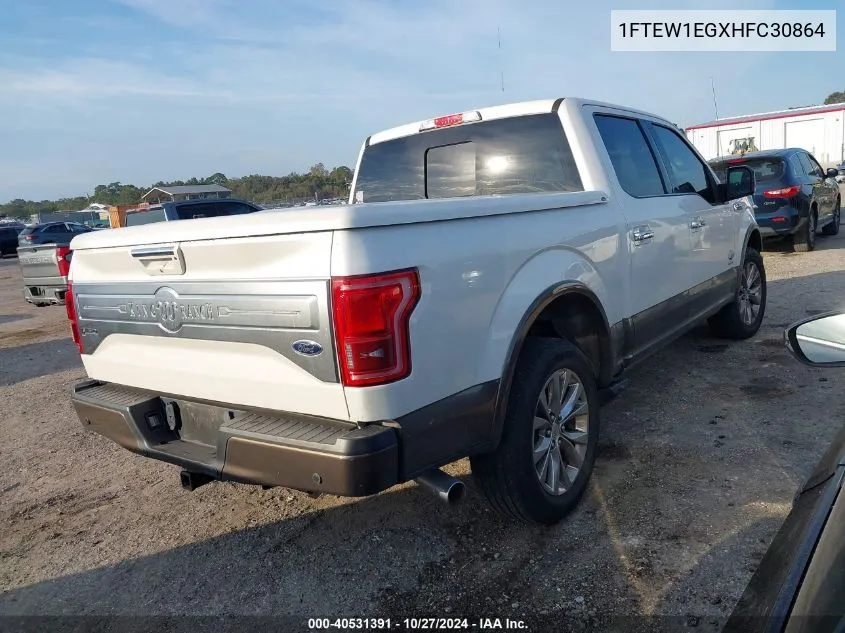 2017 Ford F-150 King Ranch VIN: 1FTEW1EGXHFC30864 Lot: 40531391