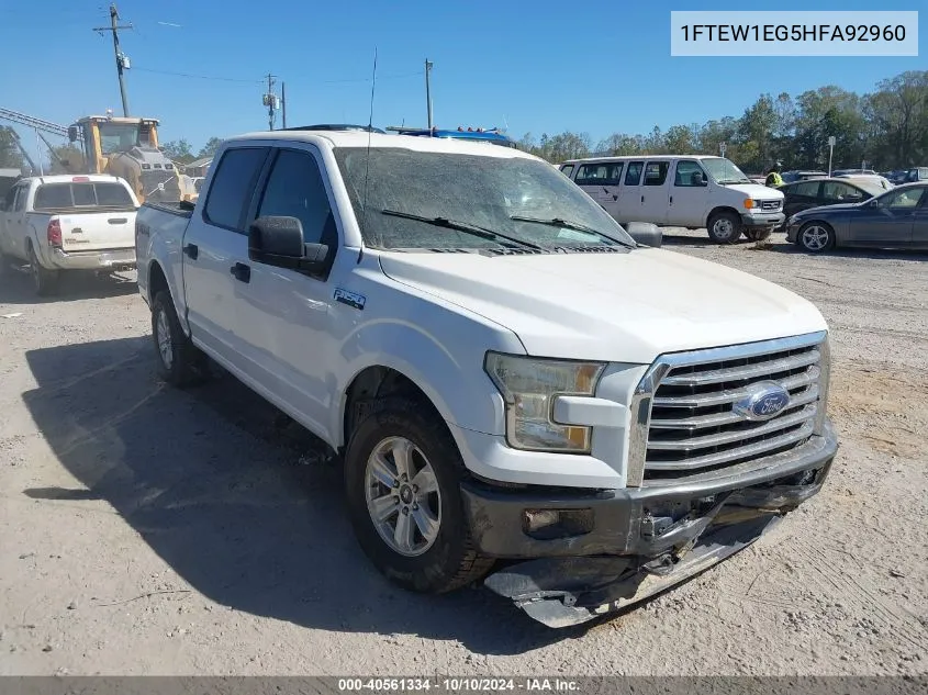 2017 Ford F-150 Xl VIN: 1FTEW1EG5HFA92960 Lot: 40561334