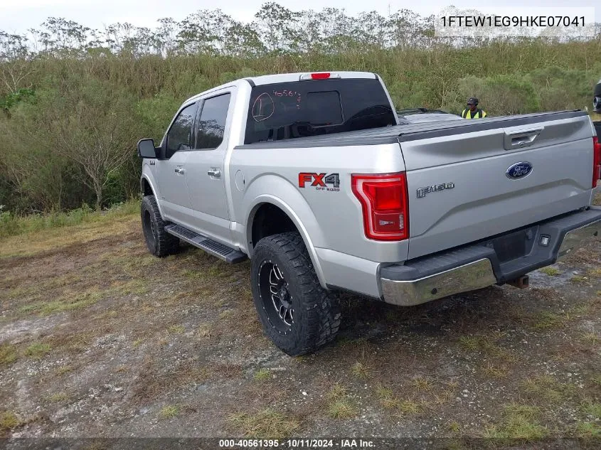 2017 Ford F-150 Lariat VIN: 1FTEW1EG9HKE07041 Lot: 40561395