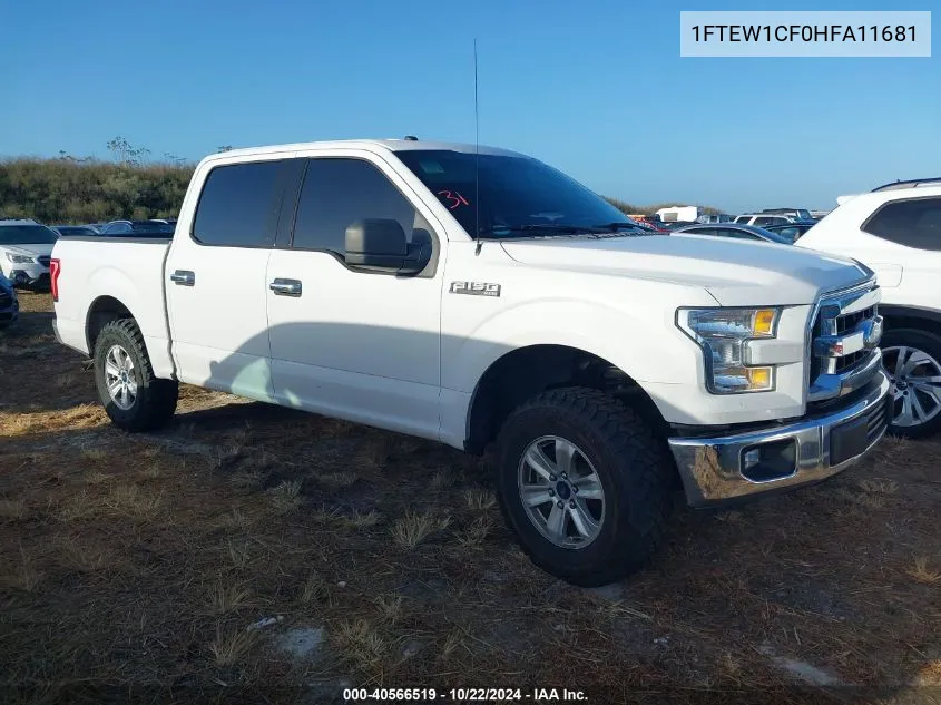 2017 Ford F-150 Xlt VIN: 1FTEW1CF0HFA11681 Lot: 40566519