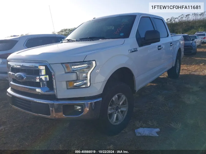 2017 Ford F-150 Xlt VIN: 1FTEW1CF0HFA11681 Lot: 40566519