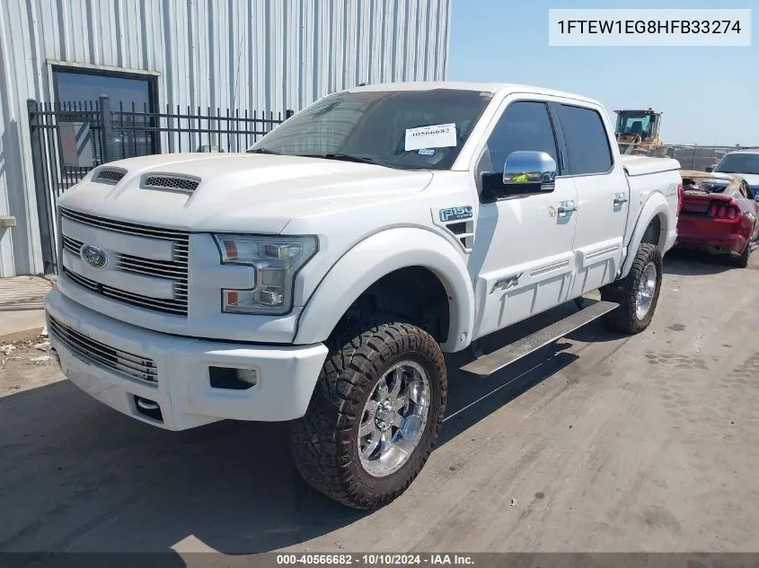 2017 Ford F-150 Platinum VIN: 1FTEW1EG8HFB33274 Lot: 40566682