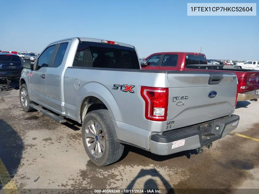 2017 Ford F150 Super Cab VIN: 1FTEX1CP7HKC52604 Lot: 40569248