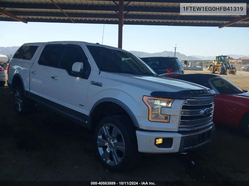 2017 Ford F150 Supercrew VIN: 1FTEW1EG0HFB41319 Lot: 40583889