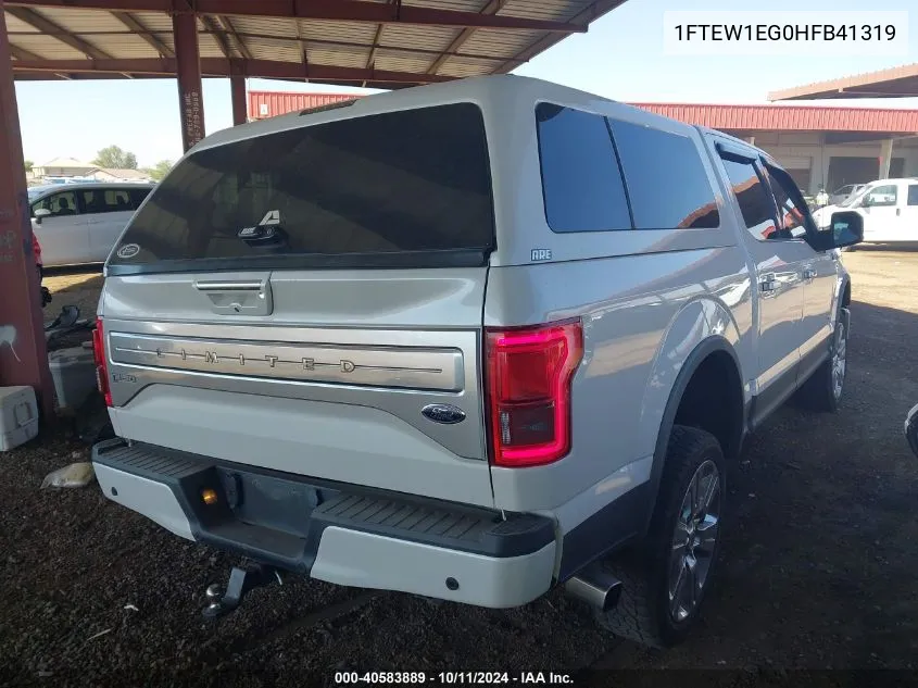 2017 Ford F150 Supercrew VIN: 1FTEW1EG0HFB41319 Lot: 40583889