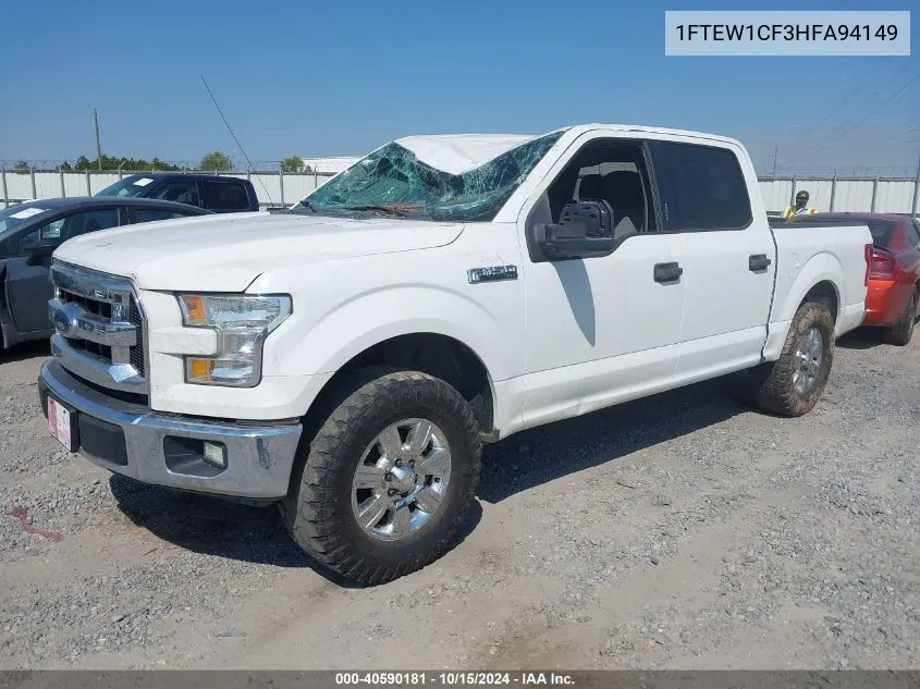 2017 Ford F-150 Xlt VIN: 1FTEW1CF3HFA94149 Lot: 40590181