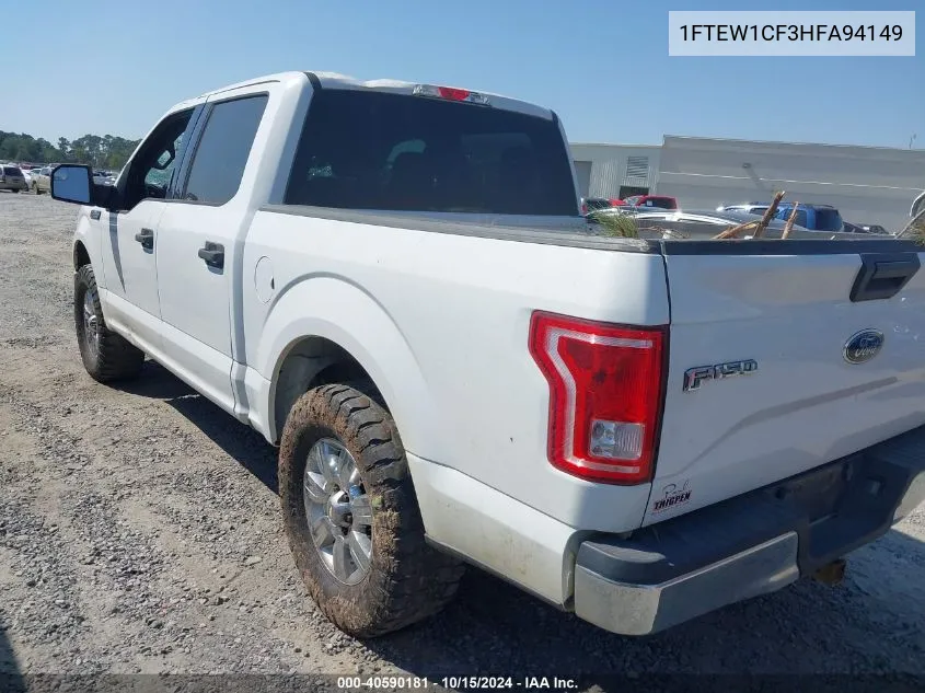 2017 Ford F-150 Xlt VIN: 1FTEW1CF3HFA94149 Lot: 40590181