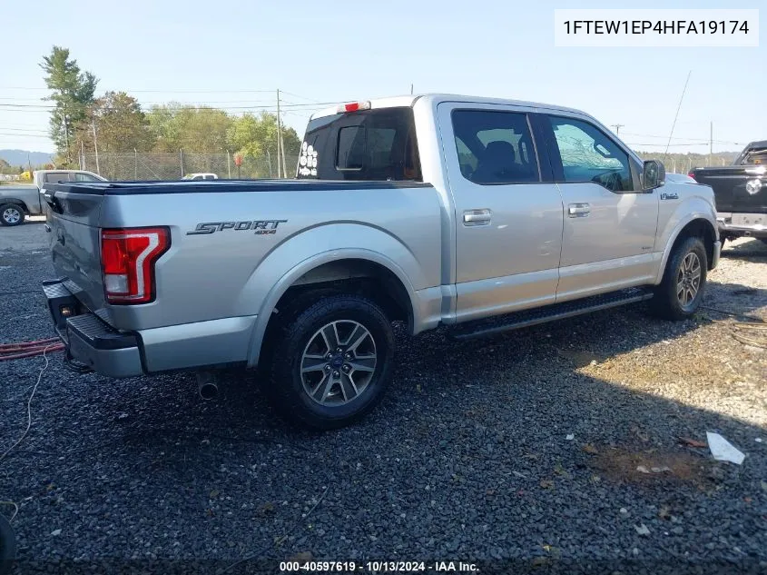 2017 Ford F-150 Xlt VIN: 1FTEW1EP4HFA19174 Lot: 40597619