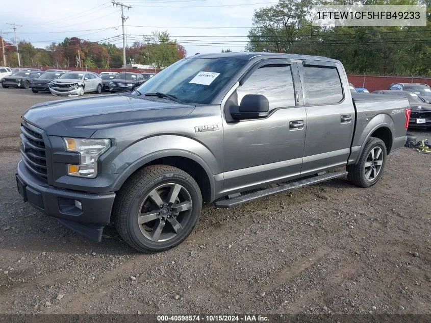 2017 Ford F-150 Xlt VIN: 1FTEW1CF5HFB49233 Lot: 40598574