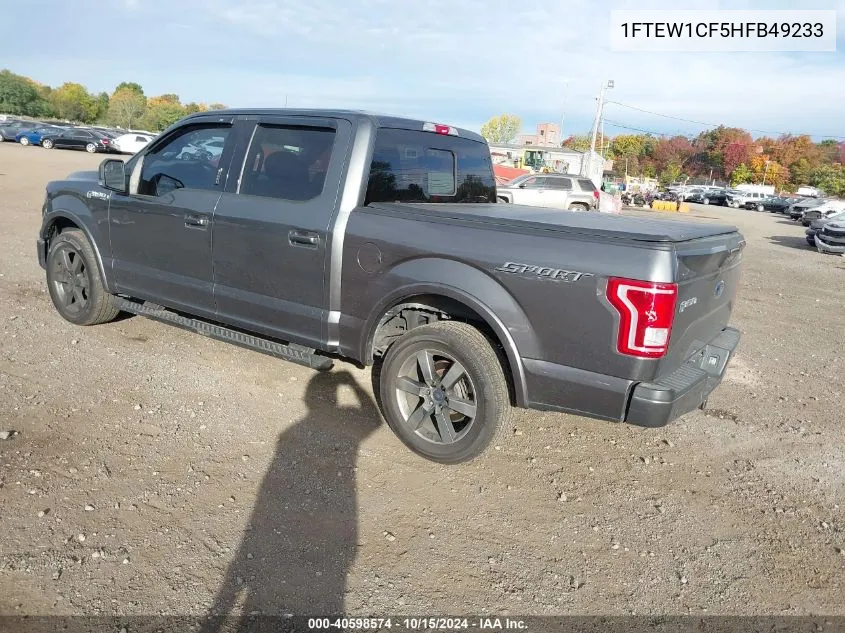 2017 Ford F-150 Xlt VIN: 1FTEW1CF5HFB49233 Lot: 40598574