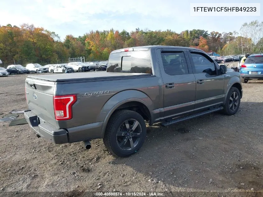 2017 Ford F-150 Xlt VIN: 1FTEW1CF5HFB49233 Lot: 40598574