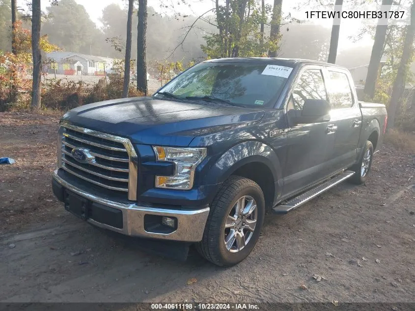 2017 Ford F-150 Xlt VIN: 1FTEW1C80HFB31787 Lot: 40611198